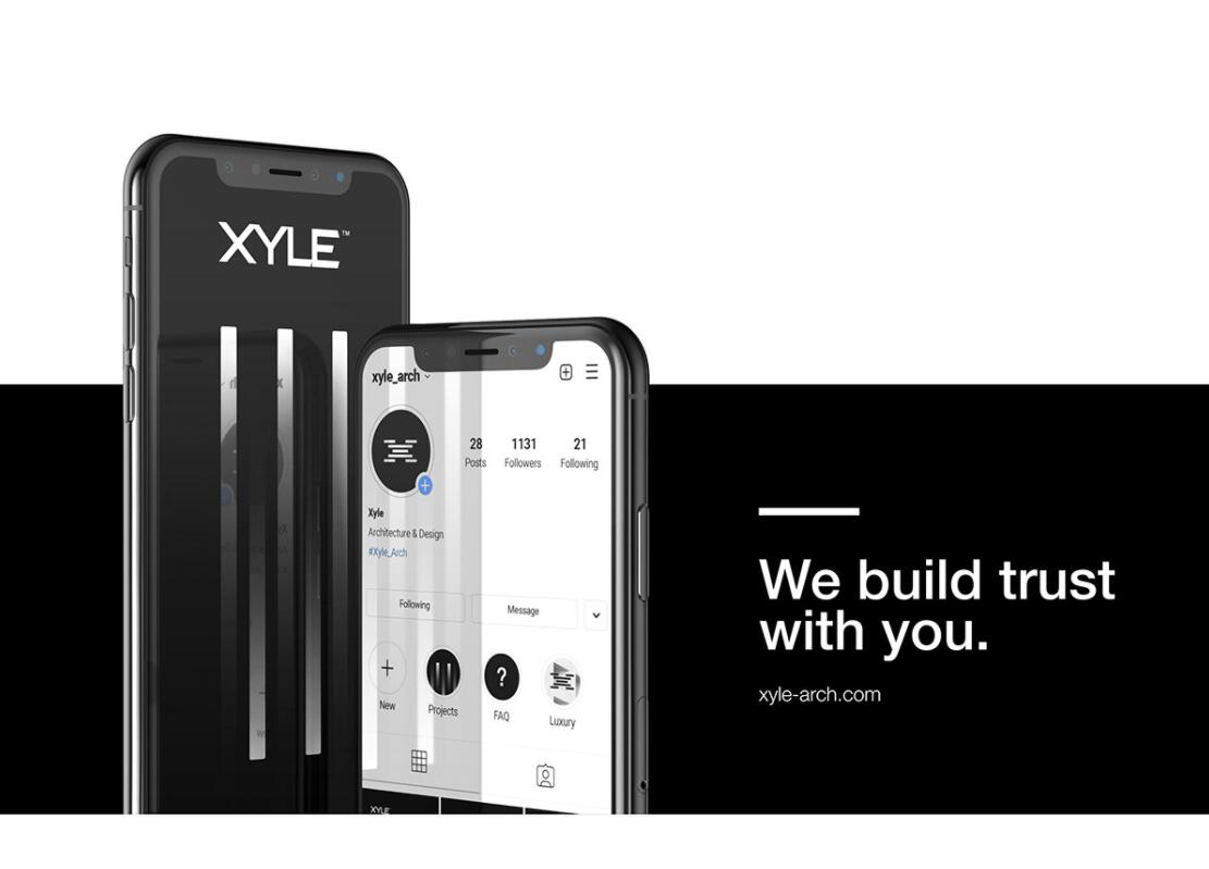 Xyle建筑設(shè)計(jì)公司logo設(shè)計(jì)品牌形象vis設(shè)計(jì)，x磚塊logo與超酷黑白漸變vi風(fēng)