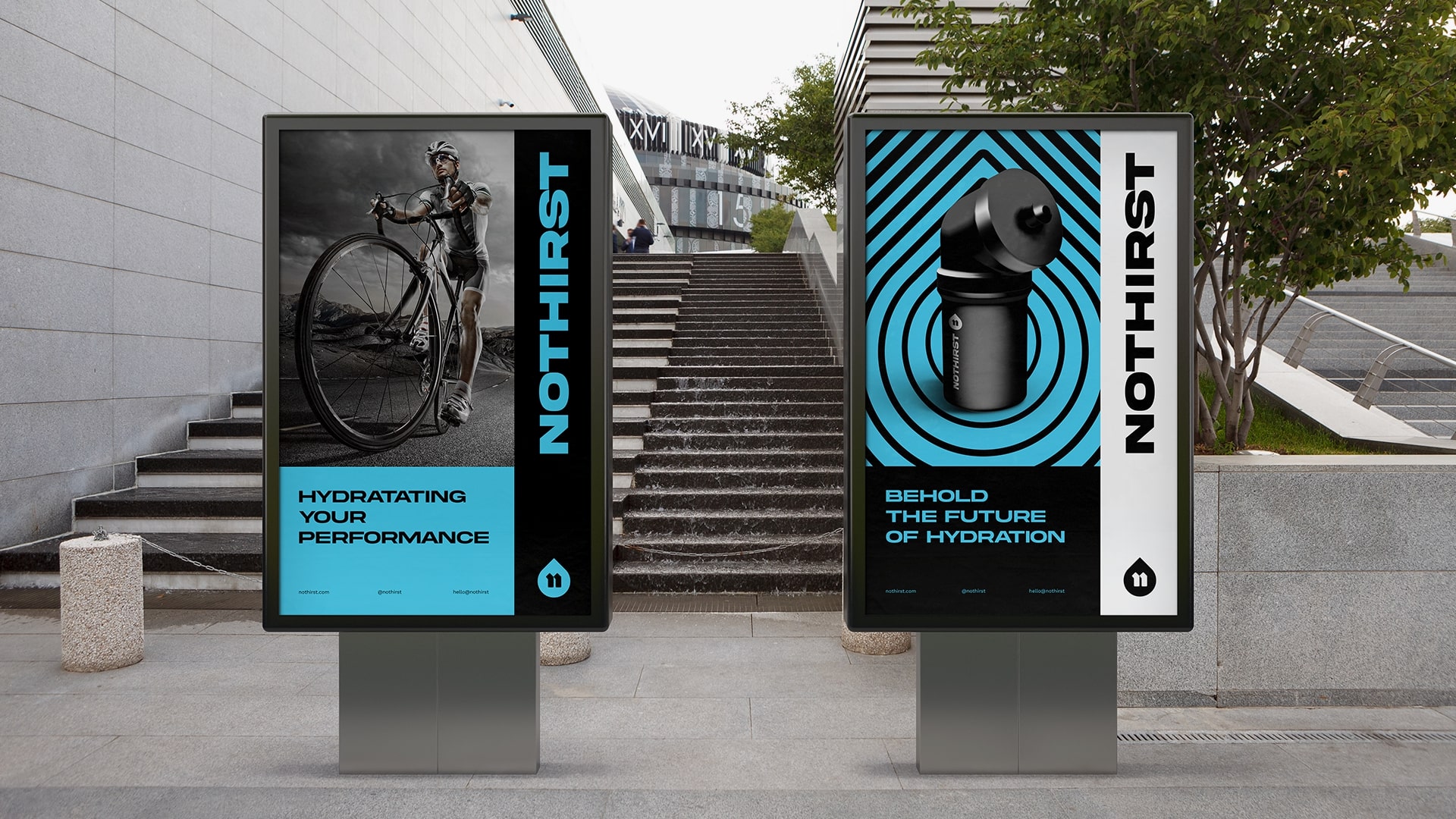 NoThirst 運(yùn)動生活方式與運(yùn)動水杯品牌形象vi設(shè)計(jì),黑籃配色+幾何底紋輔助圖形 NoThirst 運(yùn)動生活方式與運(yùn)動水杯品牌形象vi設(shè)計(jì),黑籃配色+幾何底紋輔助圖形