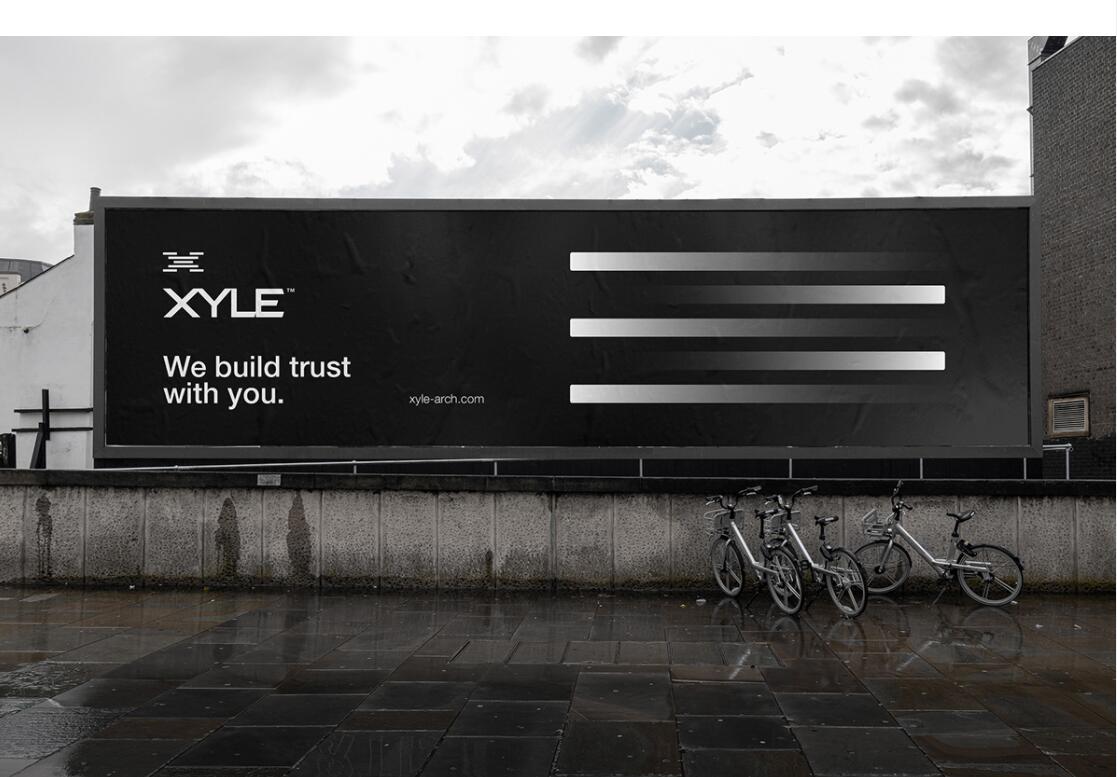 Xyle建筑設(shè)計(jì)公司logo設(shè)計(jì)品牌形象vis設(shè)計(jì)，x磚塊logo與超酷黑白漸變vi風(fēng)