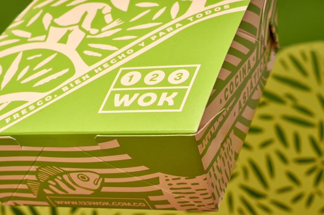 123wok餐廳餐飲外賣食品包裝盒設(shè)計“線條插畫” 123wok餐廳餐飲外賣食品包裝盒設(shè)計“線條插畫”