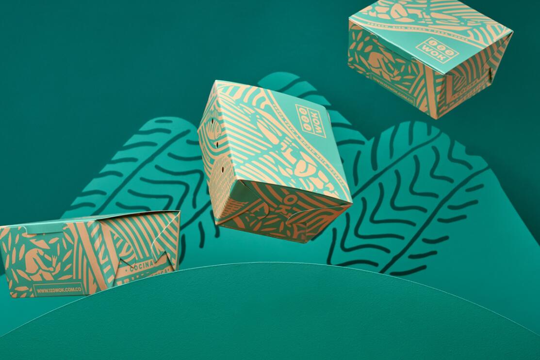 123wok餐廳餐飲外賣食品包裝盒設(shè)計“線條插畫” 123wok餐廳餐飲外賣食品包裝盒設(shè)計“線條插畫”