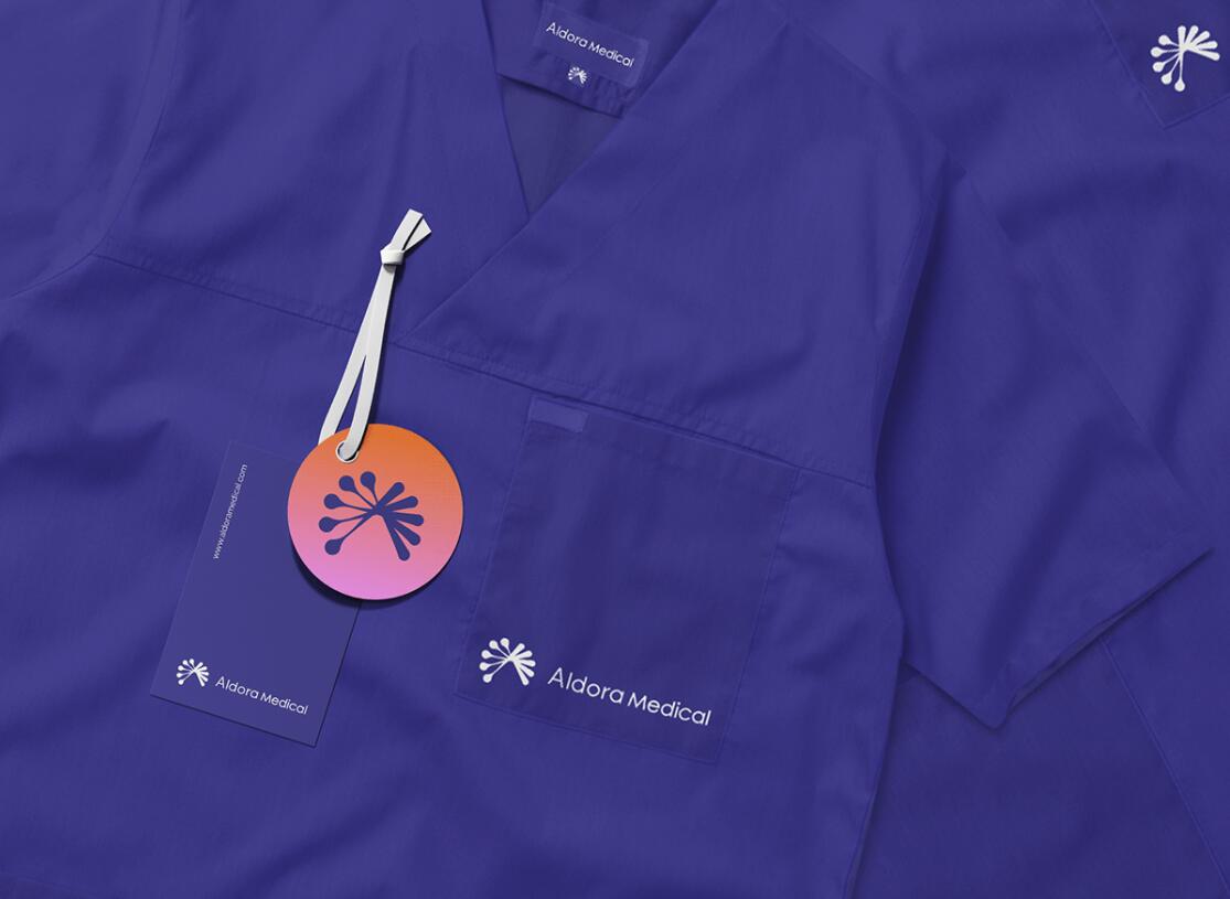 Aldora 醫(yī)療用品公司logo設計vi設計，基因重疊+字母A