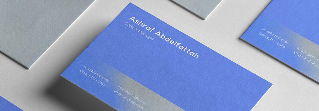 DMIC 亞科診所品牌logo-vi設(shè)計(jì)，明亮輕藍(lán)紫色搭配略灰色