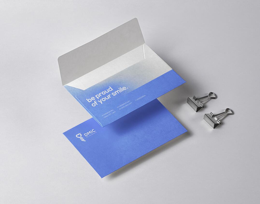 DMIC 亞科診所品牌logo-vi設(shè)計(jì)，明亮輕藍(lán)紫色搭配略灰色