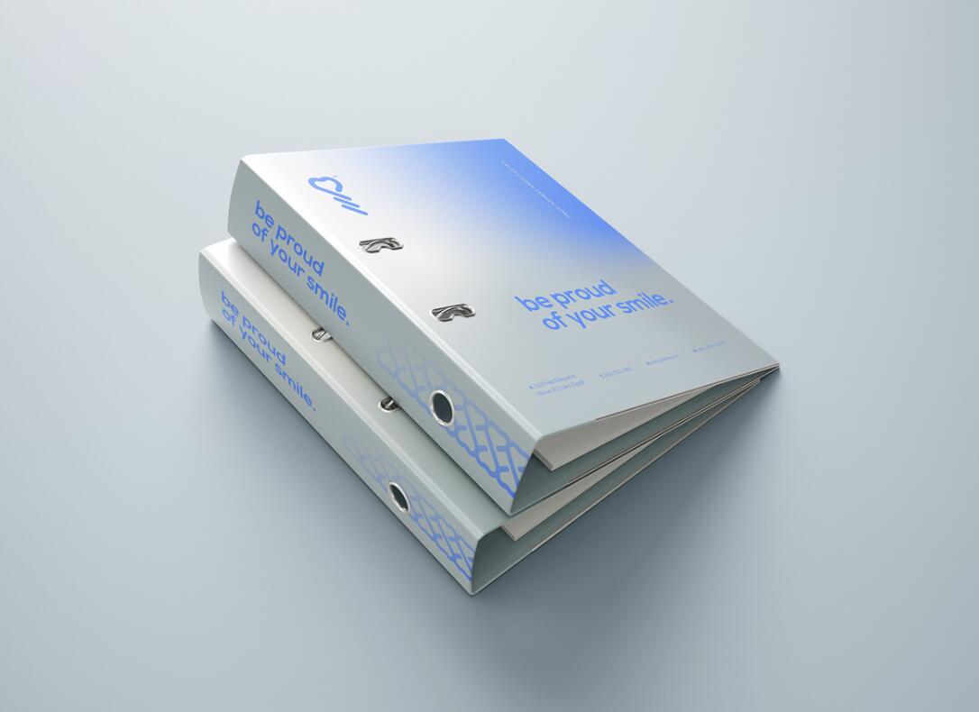 DMIC 亞科診所品牌logo-vi設(shè)計(jì)，明亮輕藍(lán)紫色搭配略灰色