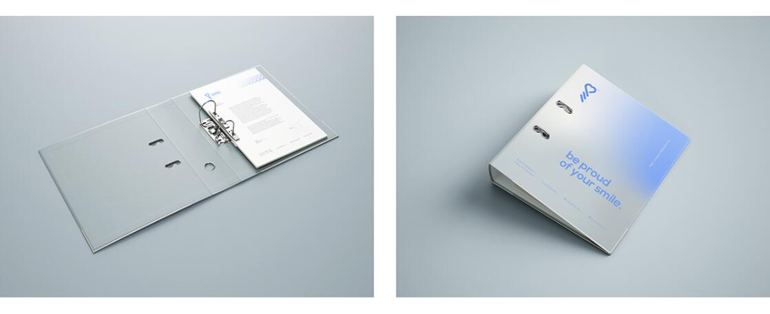 DMIC 亞科診所品牌logo-vi設(shè)計(jì)，明亮輕藍(lán)紫色搭配略灰色