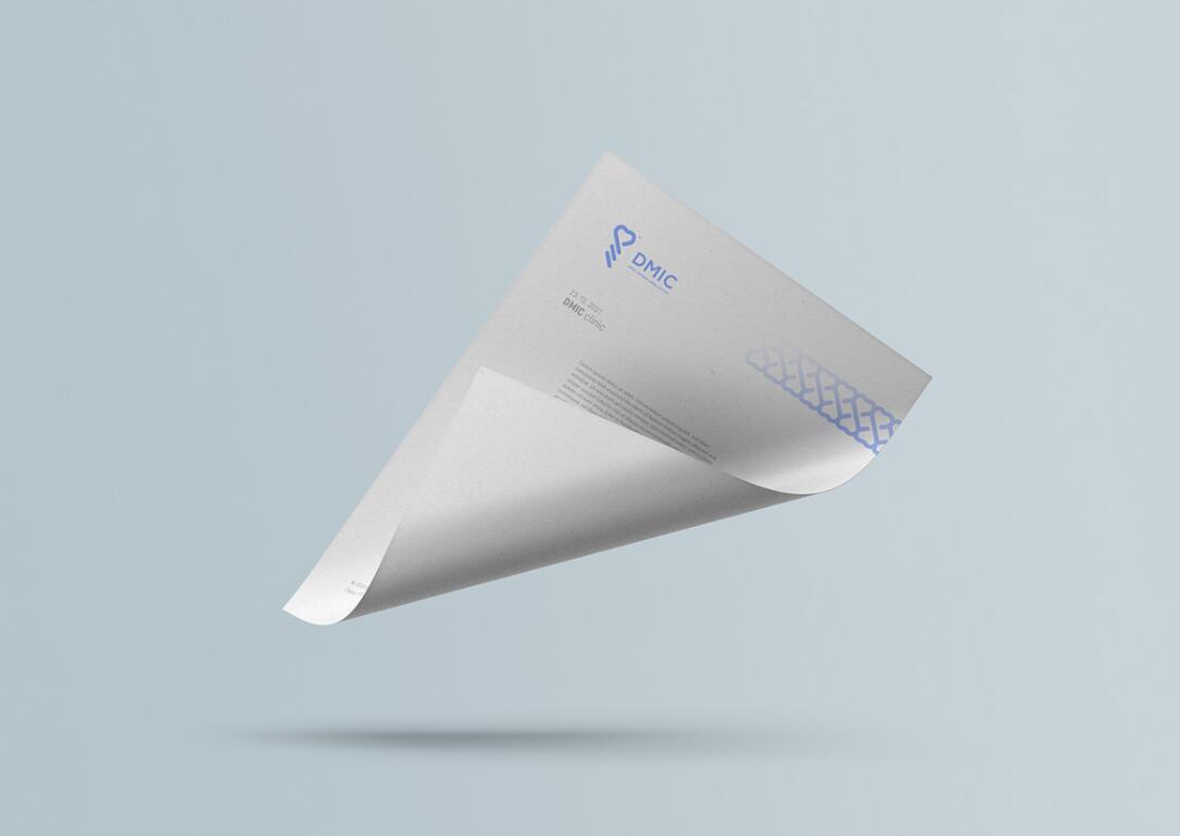 DMIC 亞科診所品牌logo-vi設(shè)計(jì)，明亮輕藍(lán)紫色搭配略灰色