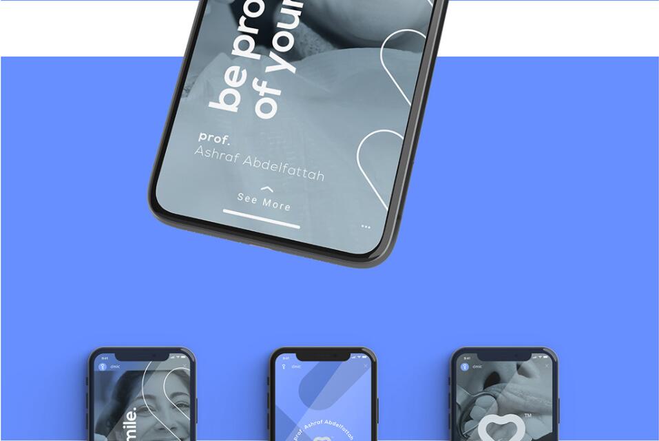 DMIC 亞科診所品牌logo-vi設(shè)計(jì)，明亮輕藍(lán)紫色搭配略灰色