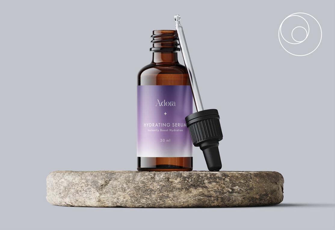 Adora護(hù)膚和美容品牌LOGO設(shè)計(jì)包裝設(shè)計(jì)，淡雅漸變風(fēng)格