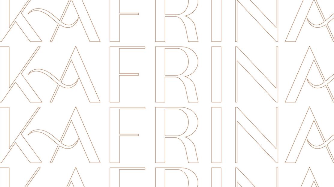 KAFRINA美容護膚產(chǎn)品品牌logo/vi設計，雙A字母+橢圓形品牌形象識別