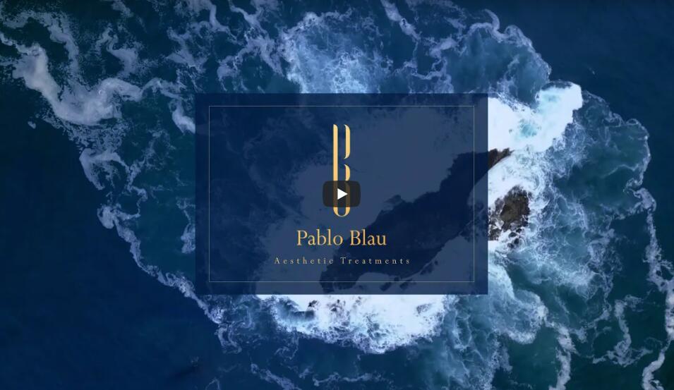 PABLO BLAU高端護膚美容會所診所logo設計品牌形象vi設計，藍金色奢華風格