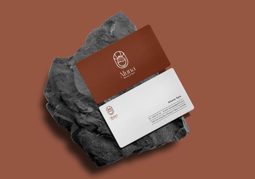 Aluna 女子美容水療保健中心logo設(shè)計(jì)品牌形象vi設(shè)計(jì)，高端優(yōu)雅暖色放松氛圍