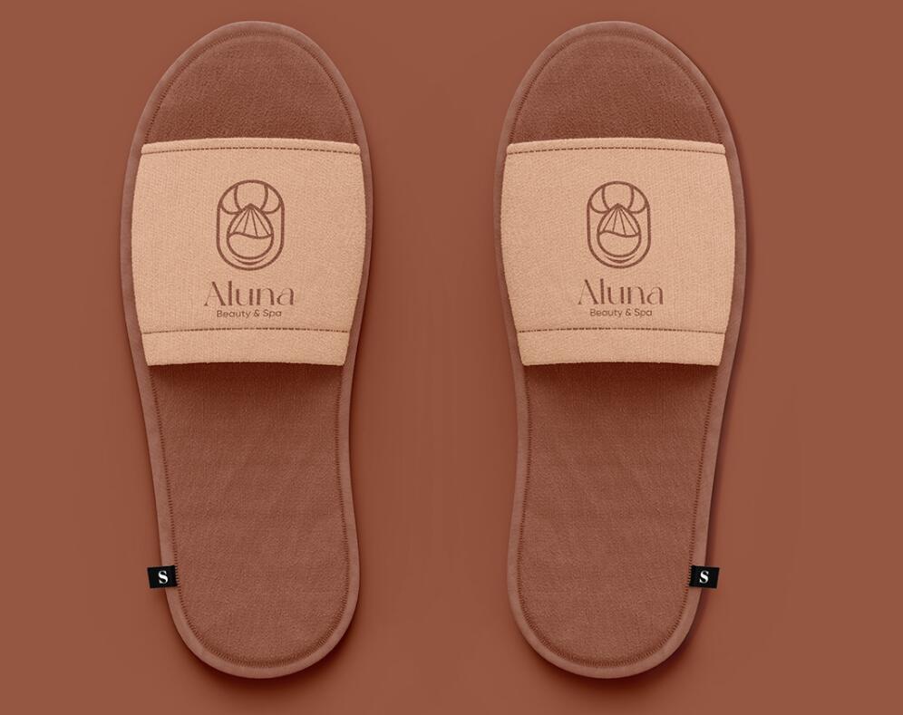 Aluna 女子美容水療中心logo設(shè)計(jì)品牌形象vi設(shè)計(jì)，高端優(yōu)雅暖色放松氛圍