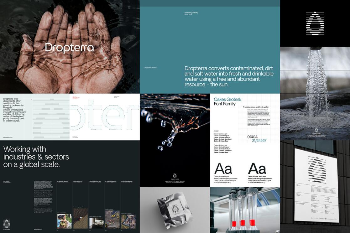 Dropterra 淡水清潔凈化公司logo設(shè)計(jì)“線條水滴”元素