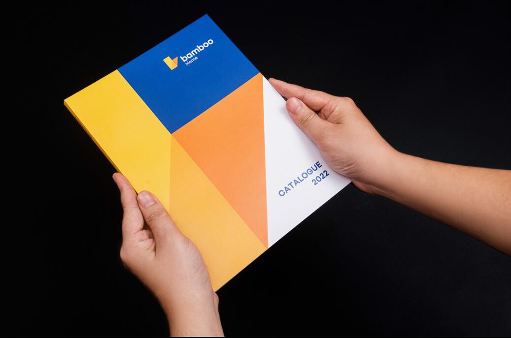 Bamboo Home 建筑公司品牌vis視覺識別設(shè)計，平面幾何色塊構(gòu)建立體效果