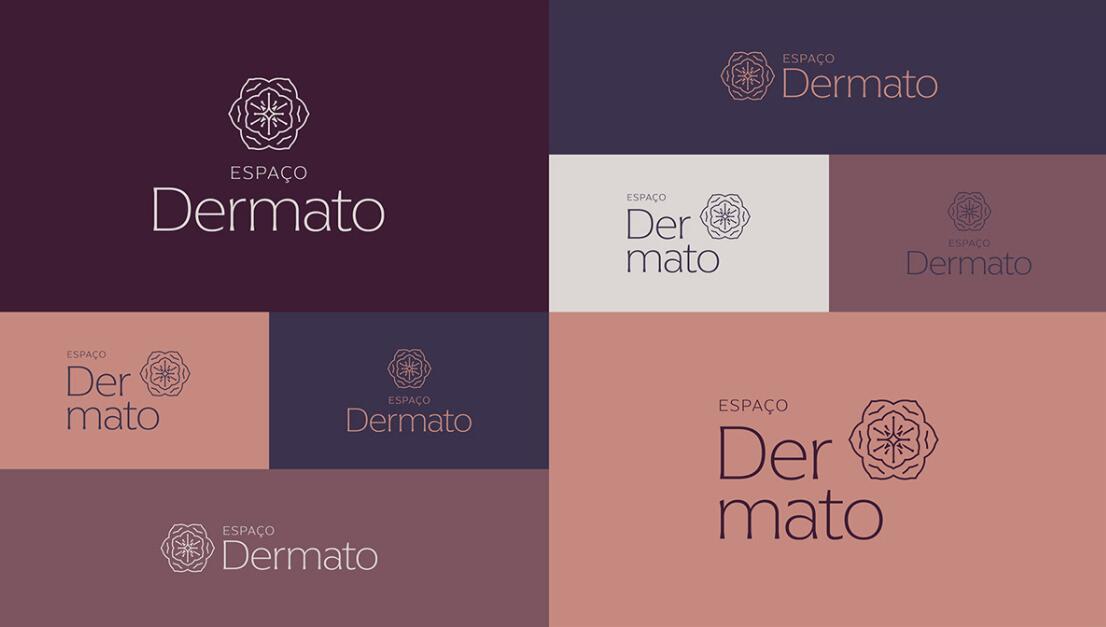 Espa?o Dermato 皮膚病醫(yī)療診所及醫(yī)美醫(yī)院logo設(shè)計(jì)vi設(shè)計(jì)，桃花元素