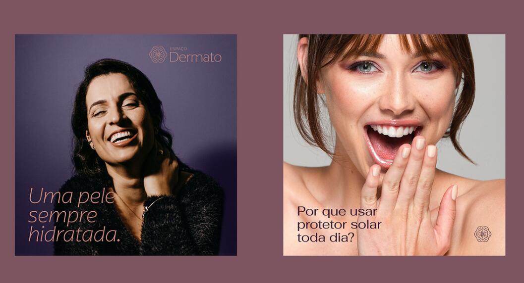 Espa?o Dermato 皮膚病醫(yī)療診所及醫(yī)美醫(yī)院logo設(shè)計(jì)vi設(shè)計(jì)，桃花元素