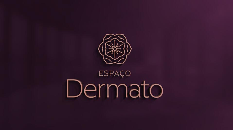 Espa?o Dermato 皮膚病醫(yī)療診所及醫(yī)美醫(yī)院logo設(shè)計(jì)vi設(shè)計(jì)，桃花元素