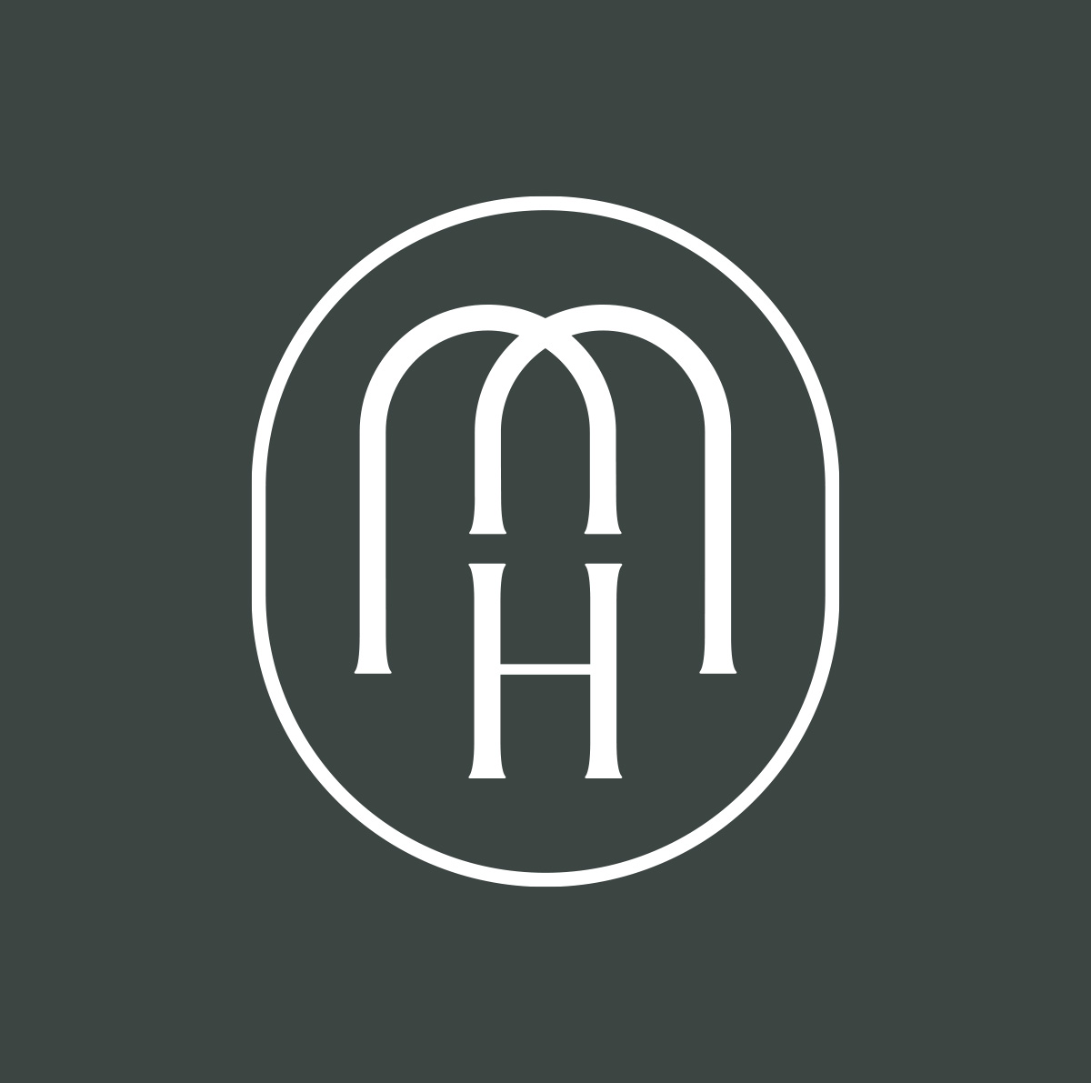 Makers+Holm 全屋建材家居家具品牌logo設(shè)計“MH“花押字母徽標(biāo)，自然優(yōu)雅