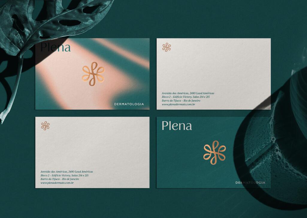 Plena皮膚科美容護(hù)理診所logo設(shè)計品牌vi形象設(shè)計，綠粉雙色漸變風(fēng)格