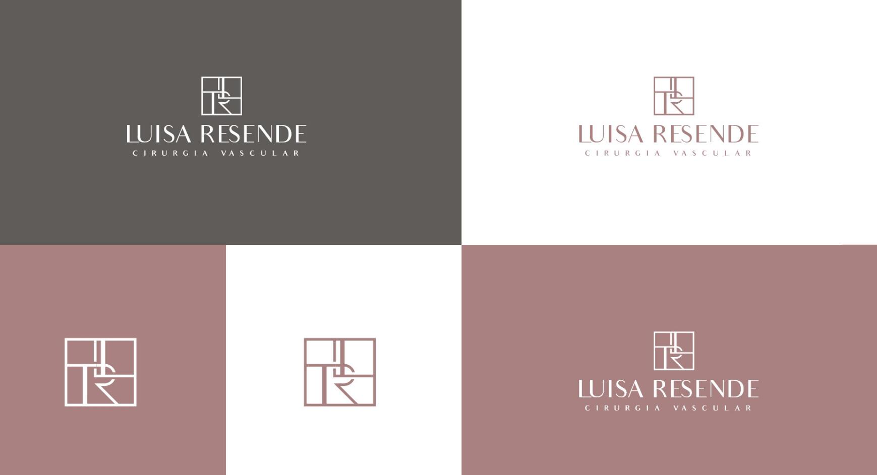 Luisa Resend 博士醫(yī)學(xué)美容診所logo設(shè)計LR組合與暗粉灰vi設(shè)計