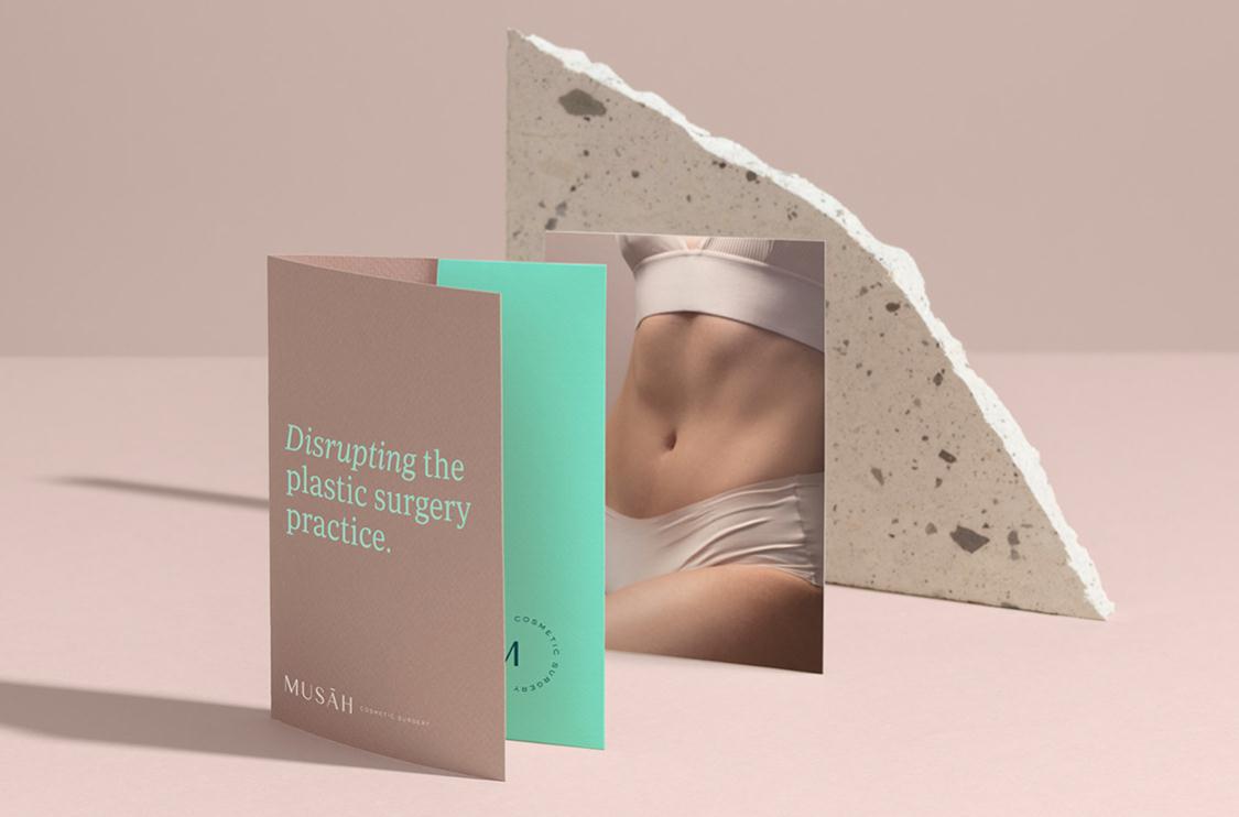 Musāh 美容整形外科診所品牌視覺形象VI設(shè)計(jì)，藍(lán)綠色粉色三色搭配