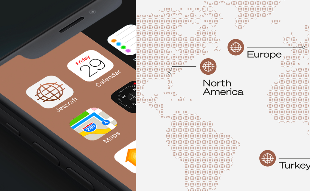 Jetcraft 全球私人飛機(jī)經(jīng)紀(jì)貿(mào)易公司logo設(shè)計(jì)vi設(shè)計(jì)”銅色線條地球“