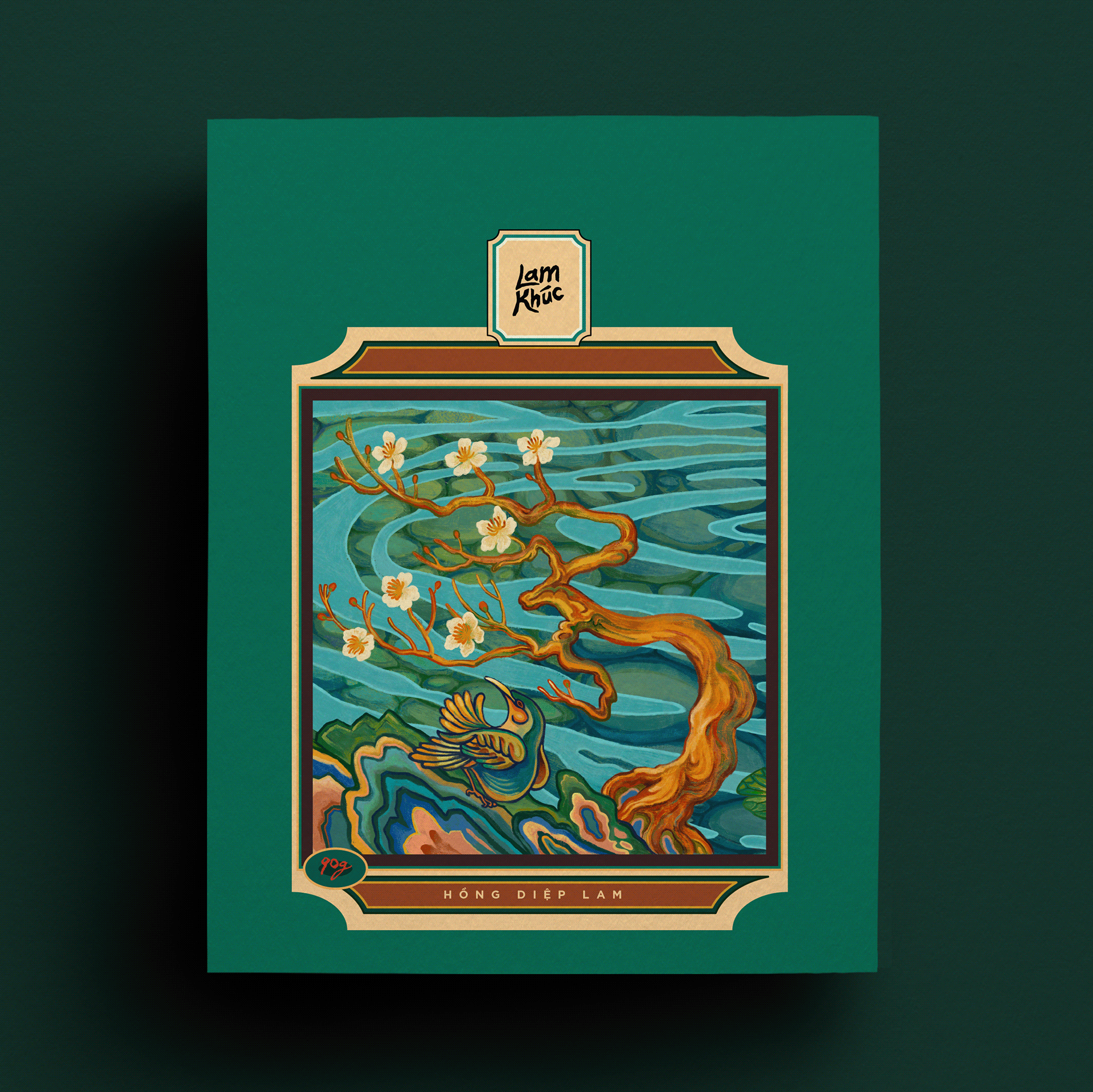 嵐曲越南茶葉包裝設(shè)計，借鑒中國古韻景物繪畫精髓