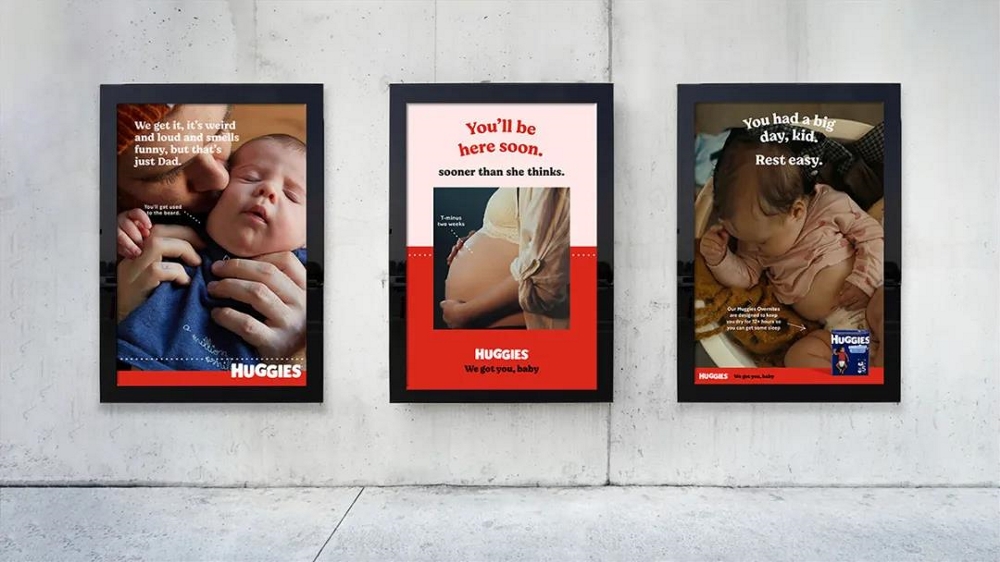 Huggies母嬰用品紙尿褲品牌vi視覺形象升級，H字母logo設(shè)計吉祥物設(shè)計