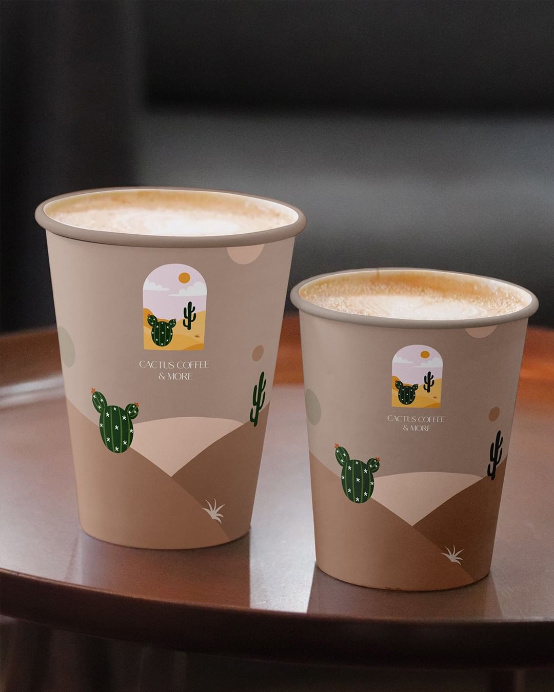 Cactus 咖啡店品牌視覺形象識(shí)別vi設(shè)計(jì)logo設(shè)計(jì)“沙漠元素形狀”