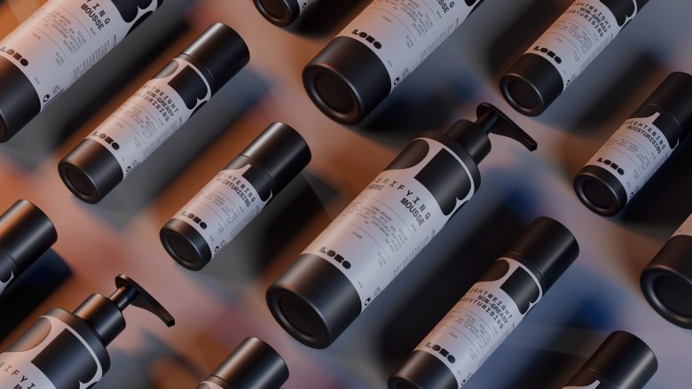 LOBO 男性有機(jī)護(hù)膚化妝品品牌logo設(shè)計(jì)包裝設(shè)計(jì)，黑灰粗體字風(fēng)格