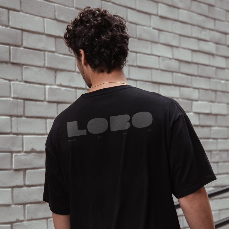 LOBO 男性有機(jī)護(hù)膚化妝品品牌logo設(shè)計(jì)包裝設(shè)計(jì)，黑灰粗體字風(fēng)格