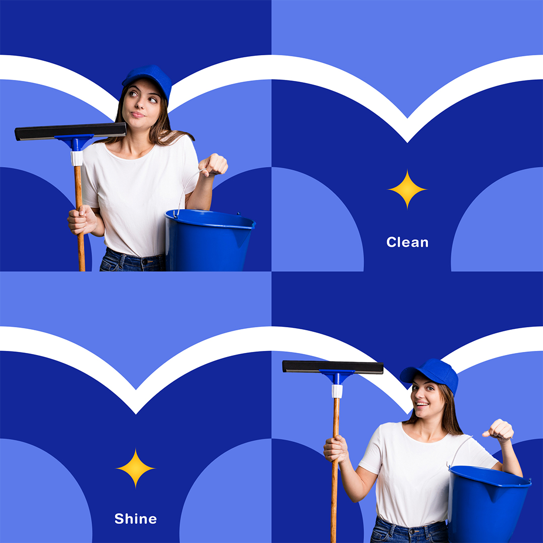 Instaclean房屋清潔服務(wù)公司logo設(shè)計(jì)vi形象設(shè)計(jì)，淡紫蘭清爽風(fēng)格