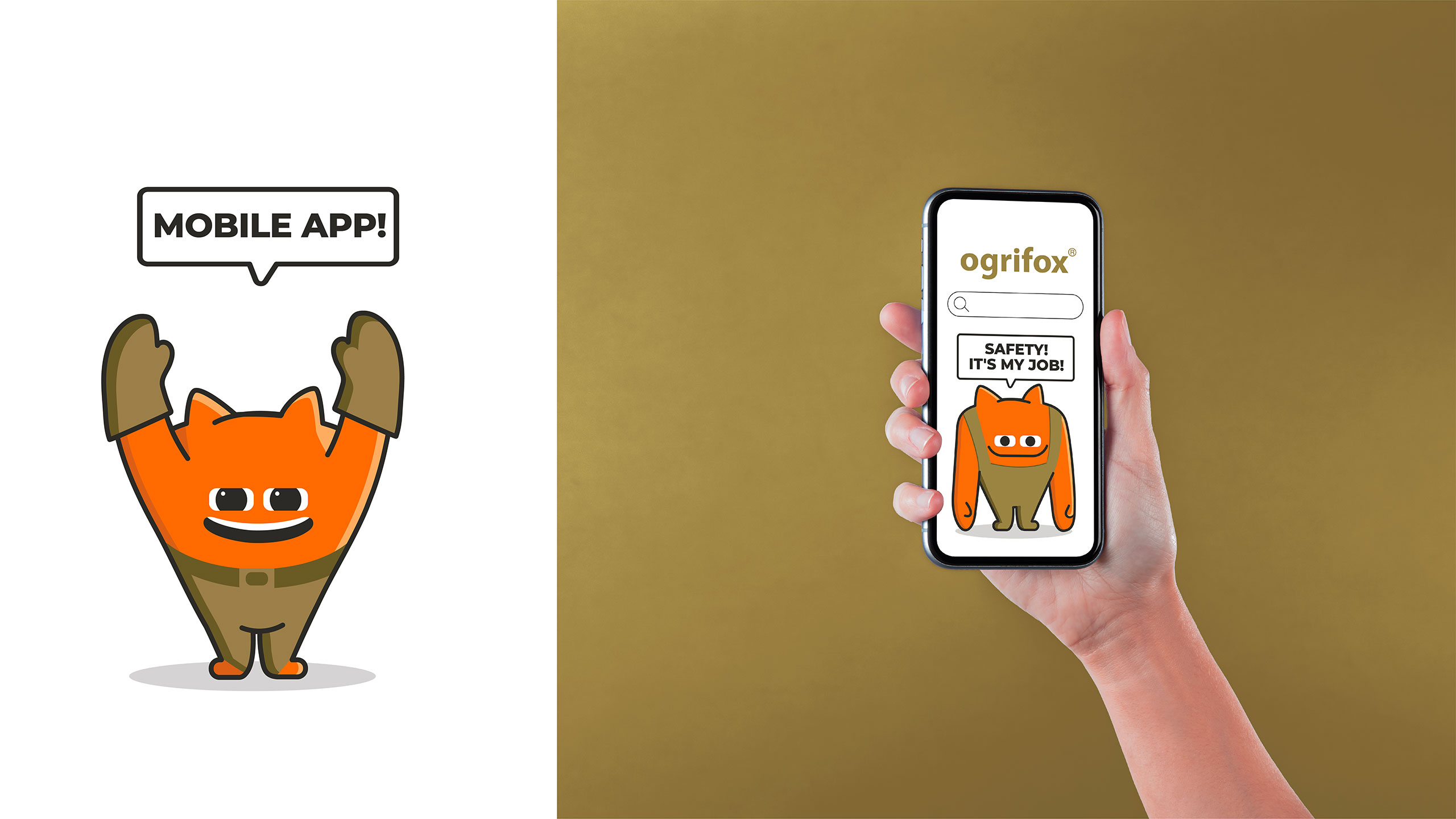 Ogrifox 安全防護服手套帽子工具工作服服飾“狐貍巨人”品牌卡通吉祥物設計及物料應用-手機界面 Ogrifox 安全防護服手套帽子工具工作服服飾“狐貍巨人”品牌卡通吉祥物設計及物料應用-手機界面