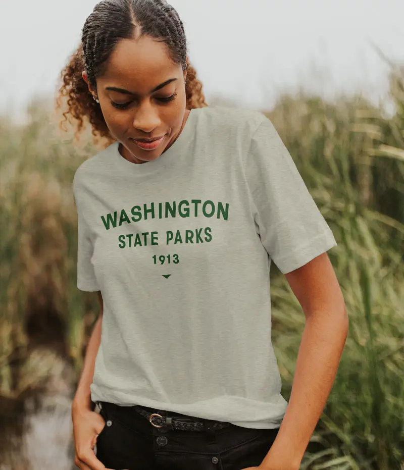 華盛頓州立公園logo設(shè)計(jì)，展示主要地形地標(biāo)特點(diǎn)