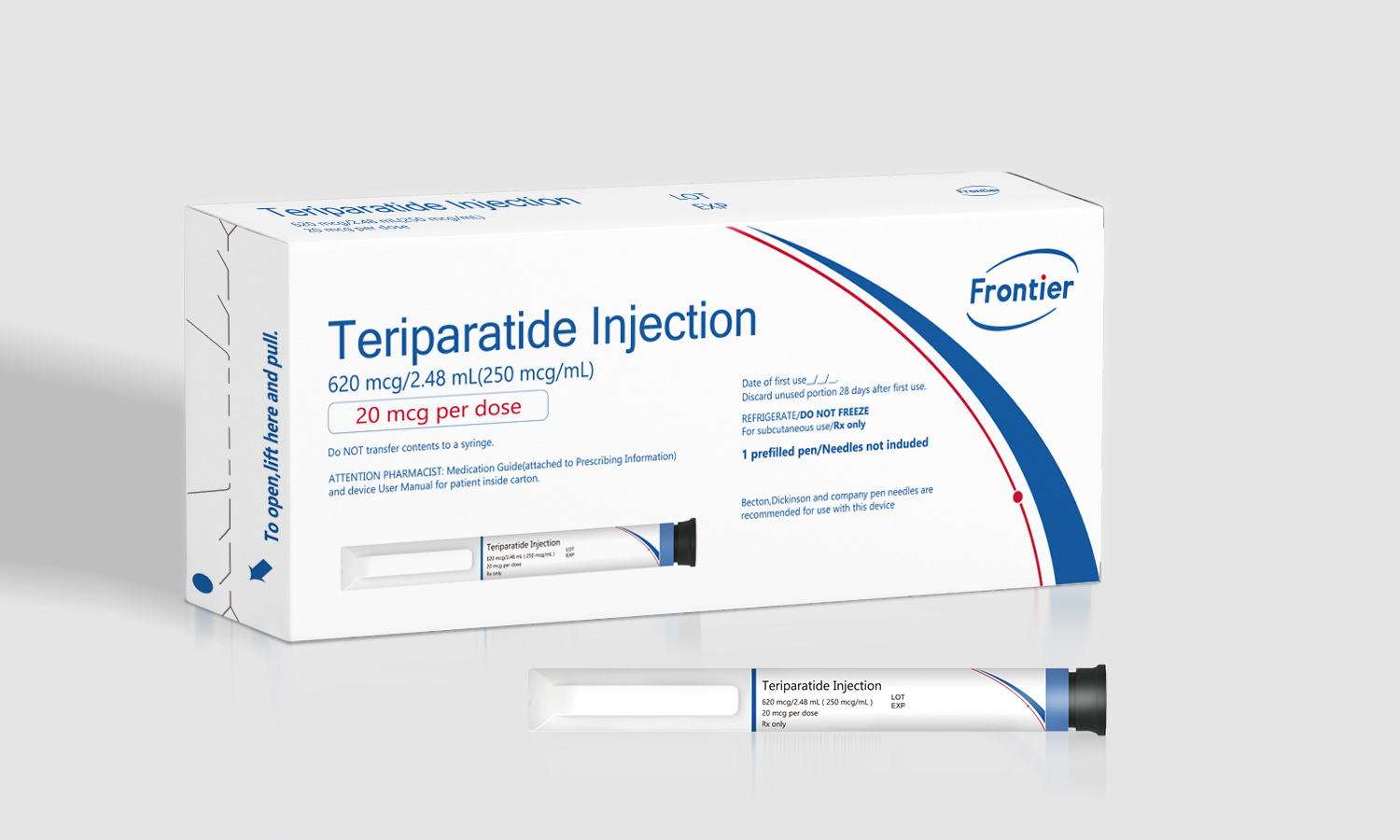 frontier前沿生物特立帕肽注射筆包裝設(shè)計(jì)內(nèi)襯設(shè)計(jì)