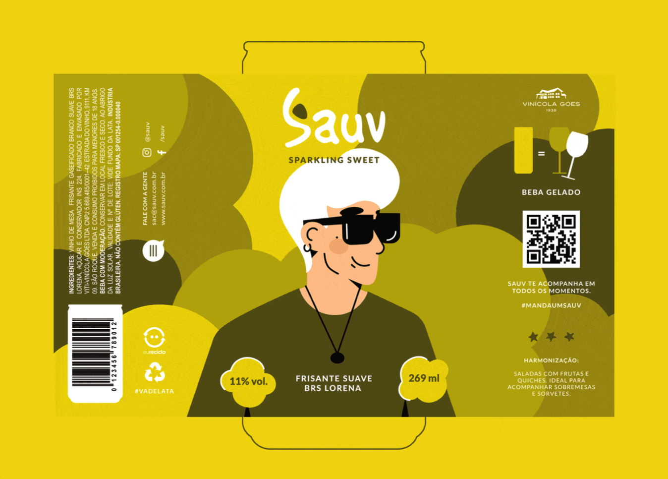 Sauv罐裝葡萄酒標(biāo)簽包裝設(shè)計和時尚人物插圖,開發(fā)年輕人更廣泛日常使用場景 Sauv罐裝葡萄酒標(biāo)簽包裝設(shè)計和時尚人物插圖,開發(fā)年輕人更廣泛日常使用場景