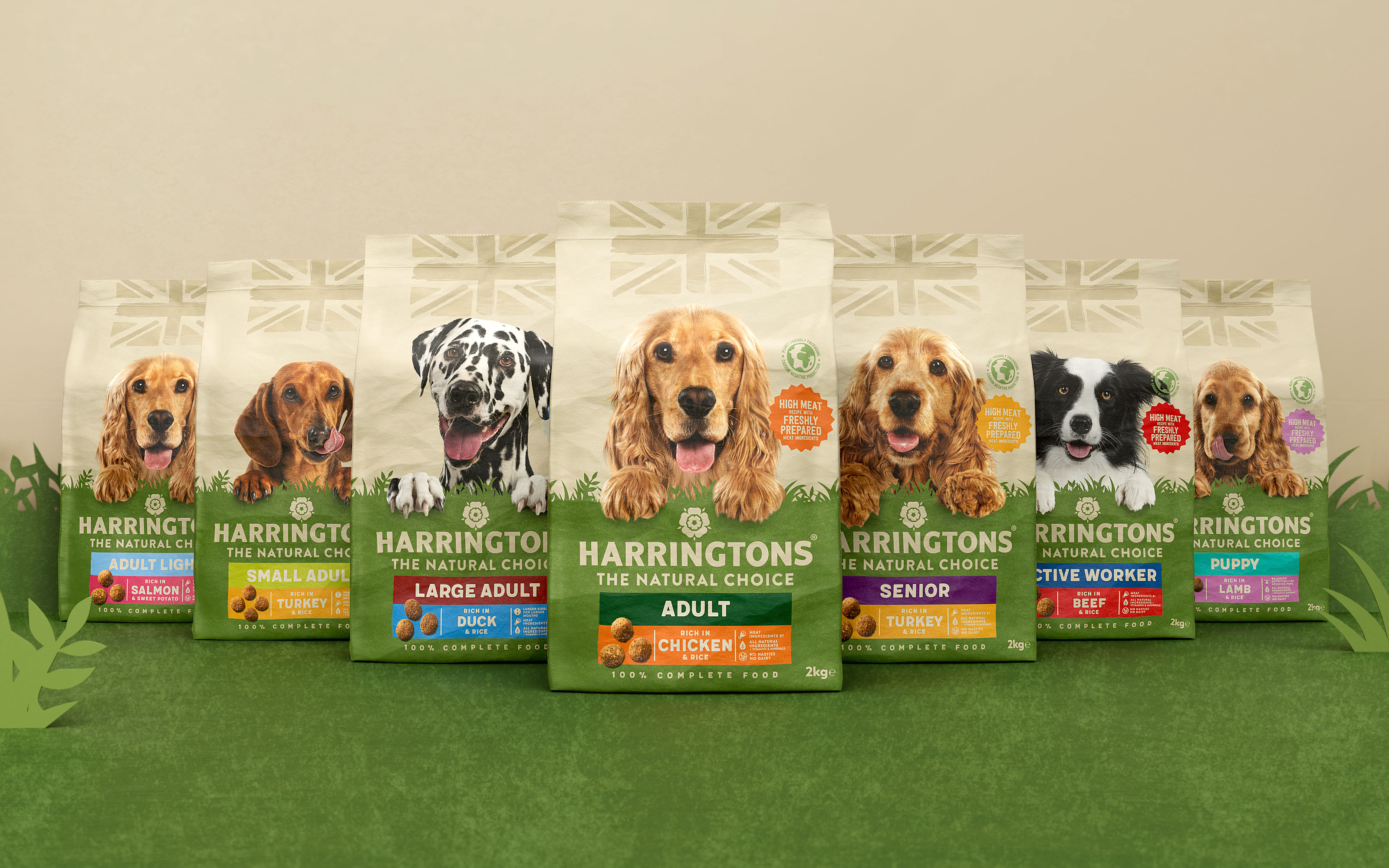 Harringtons哈靈頓貓糧狗糧寵物食品包裝設(shè)計,“草地動物”視覺貫穿所有包裝 Harringtons哈靈頓貓糧狗糧寵物食品包裝設(shè)計,“草地動物”視覺貫穿所有包裝