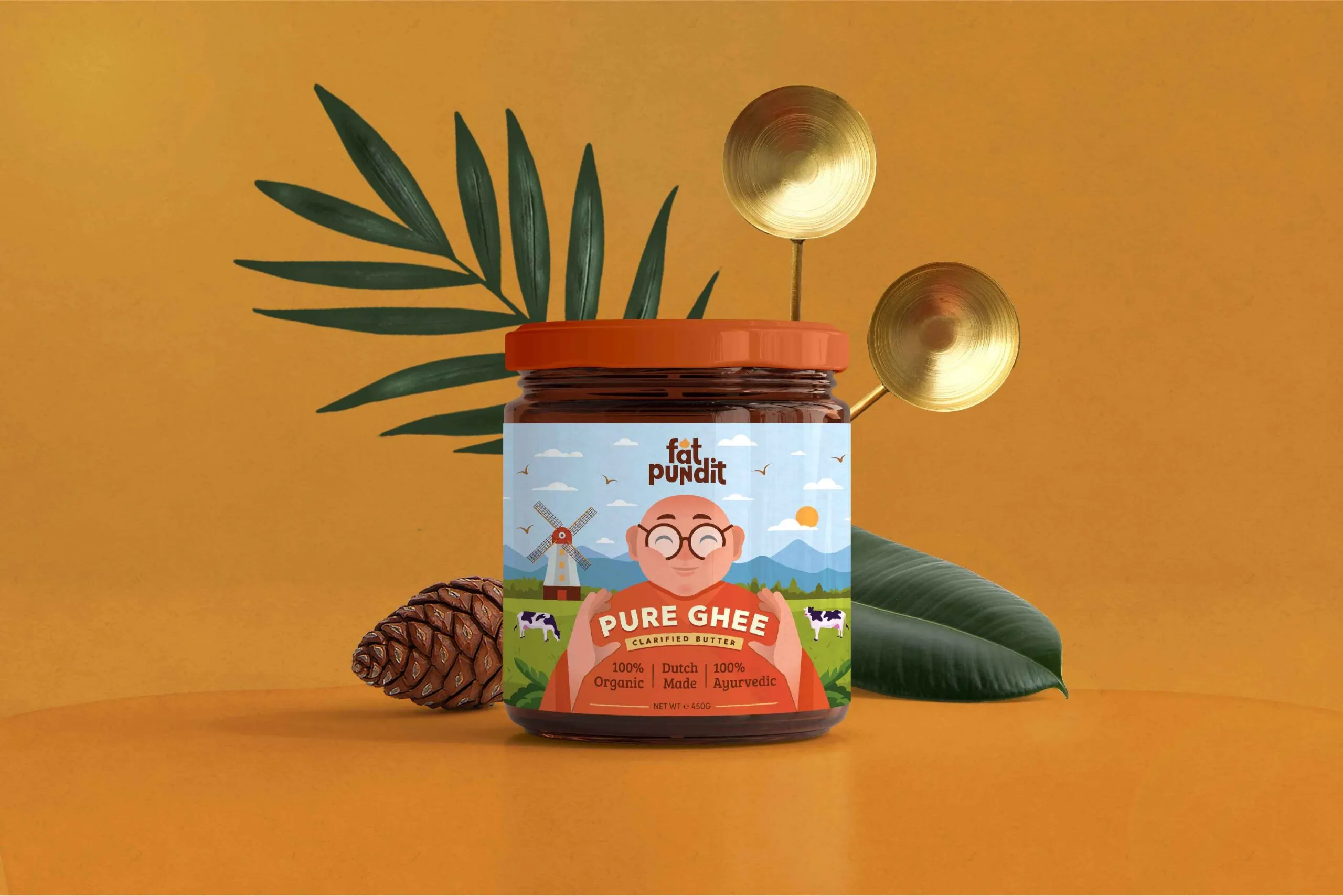 Fat Pundit瓶裝酥油黃油調(diào)味品包裝設(shè)計(jì)“胖專家人物插畫” Fat Pundit瓶裝酥油黃油調(diào)味品包裝設(shè)計(jì)“胖專家人物插畫”