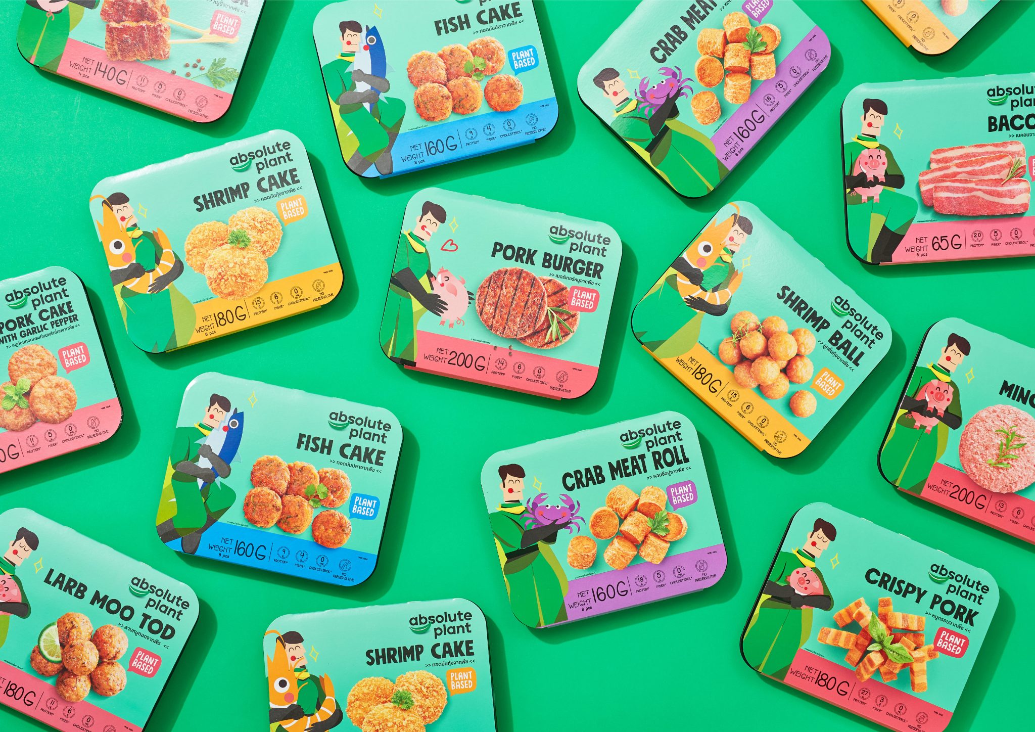 “絕對(duì)植物” 素食快餐肉食品包裝設(shè)計(jì) “拯救環(huán)境的植物英雄” 人物插畫(huà) “絕對(duì)植物” 素食快餐肉食品包裝設(shè)計(jì) “拯救環(huán)境的植物英雄” 人物插畫(huà)