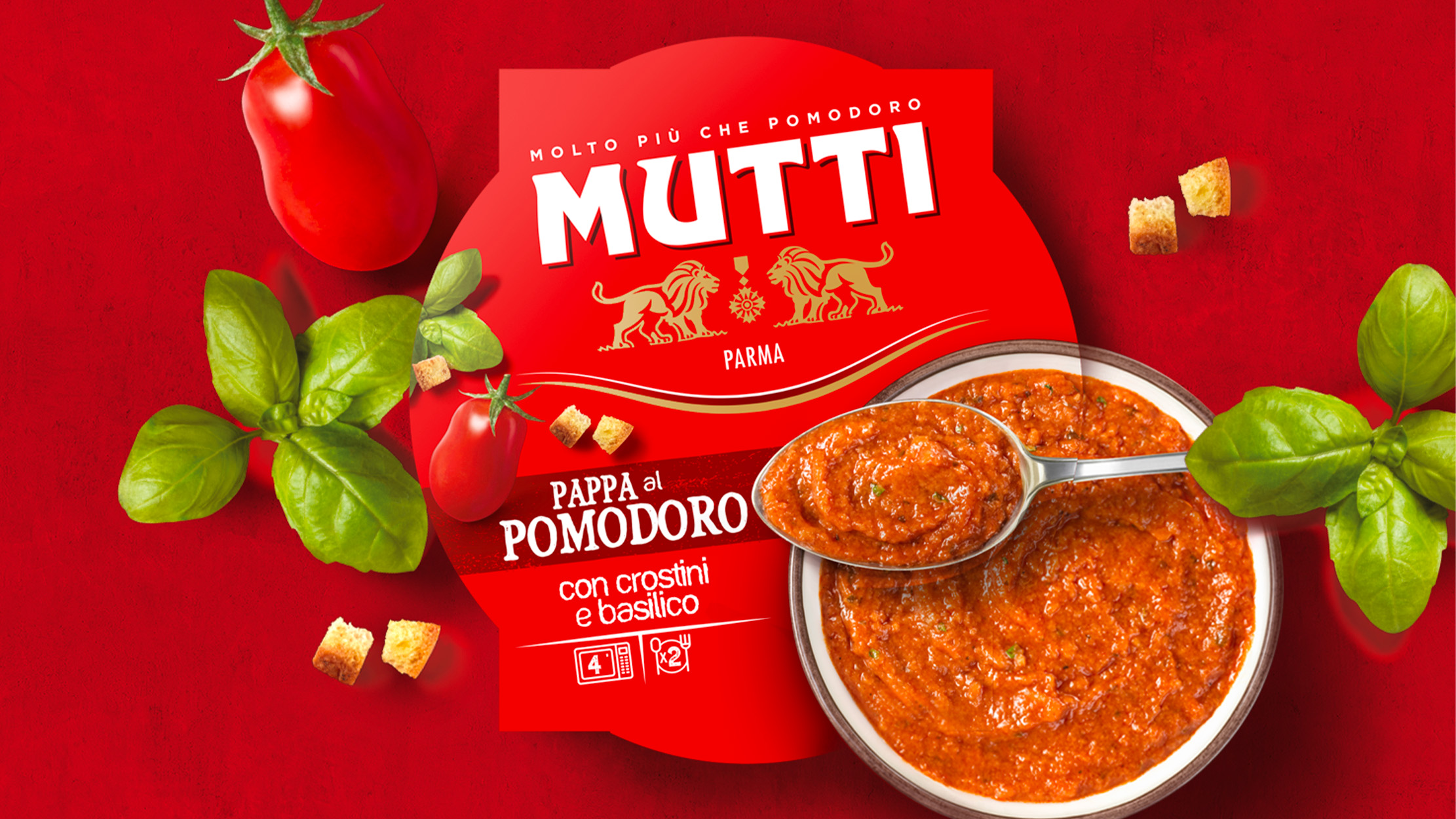 Mutti 番茄湯預(yù)制菜包裝設(shè)計“全紅色”風(fēng)格