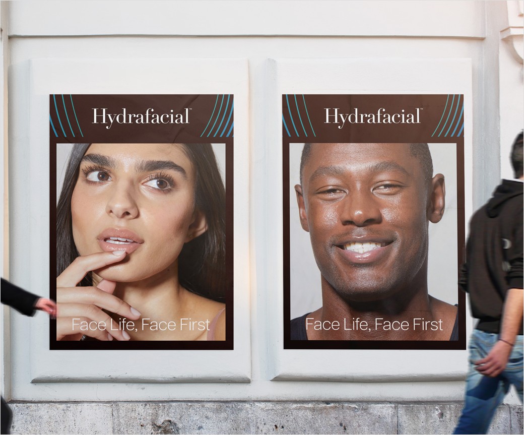 醫(yī)學(xué)美容品牌Hydrafacial品牌logo設(shè)計(jì)產(chǎn)品包裝設(shè)計(jì)，線條交互水滴圖案