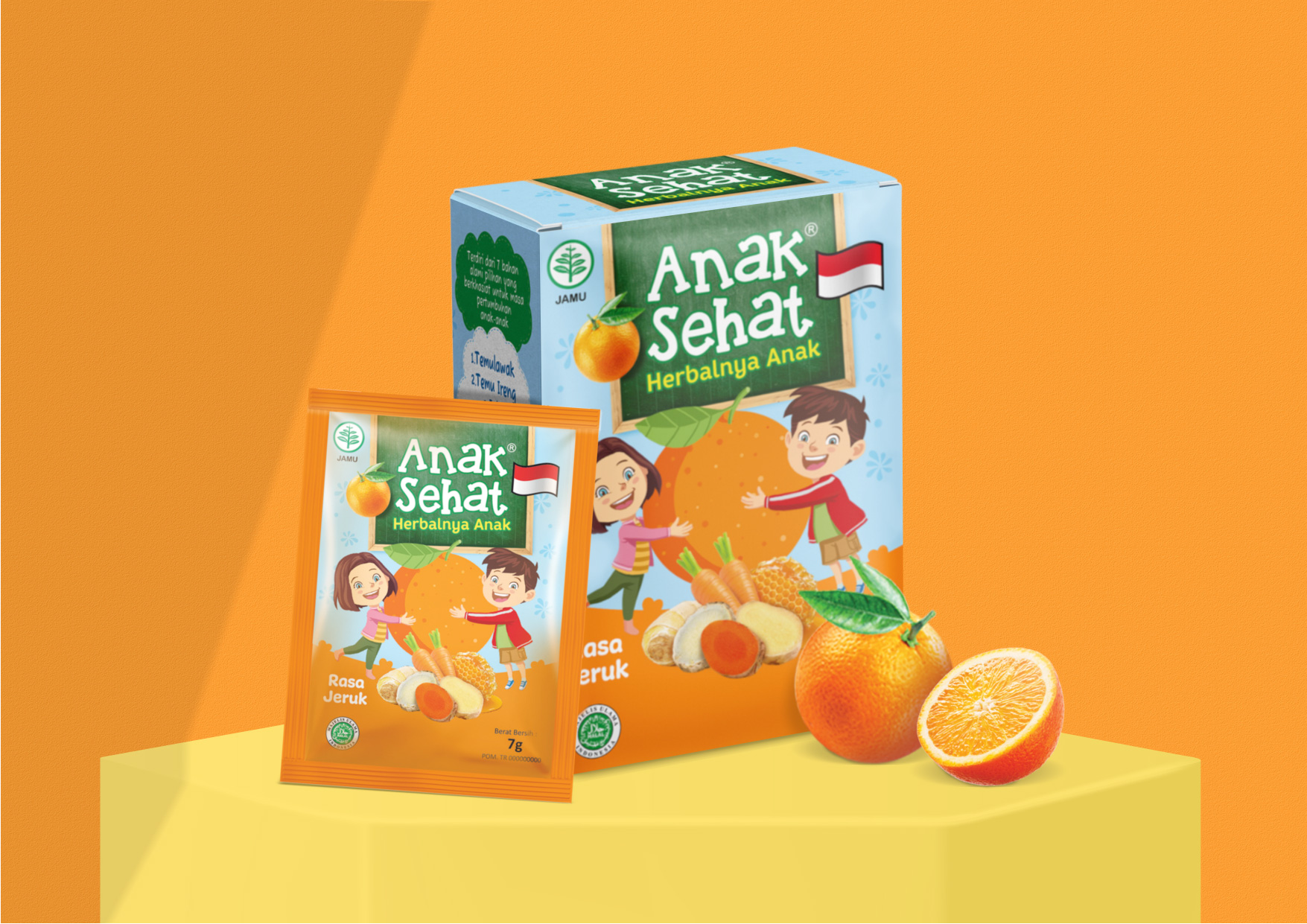 ANAK SEHAT 兒童果泥水果干包裝設(shè)計(jì)“兒童擁抱水果插畫”