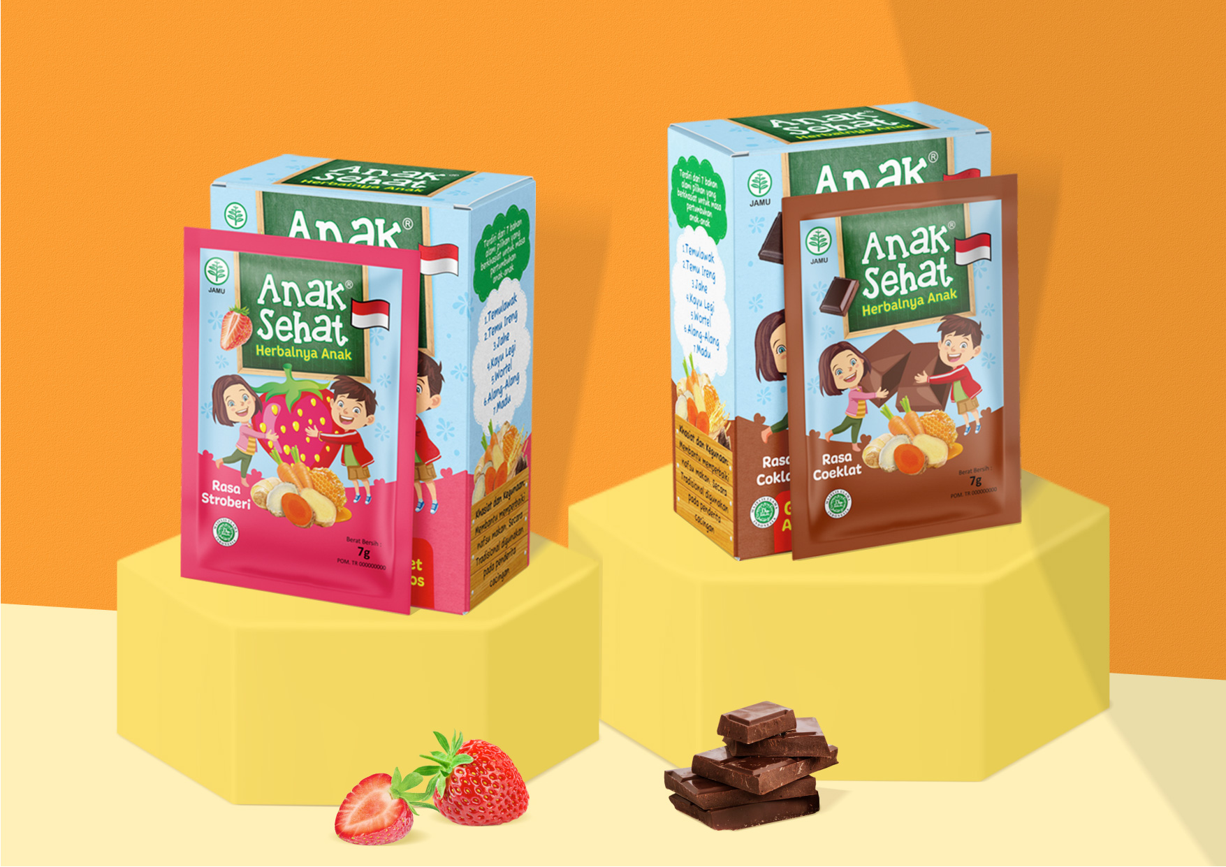 ANAK SEHAT 兒童果泥水果干包裝設(shè)計(jì)“兒童擁抱水果插畫”