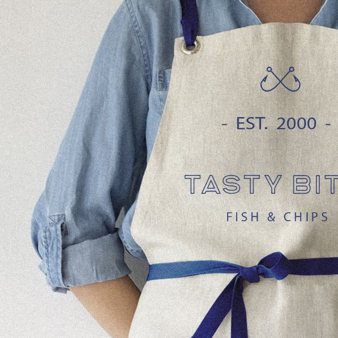 TASTY BITE 炸魚薯條餐廳餐飲品牌形象設(shè)計-logo&vi，輕松自由的設(shè)計感覺