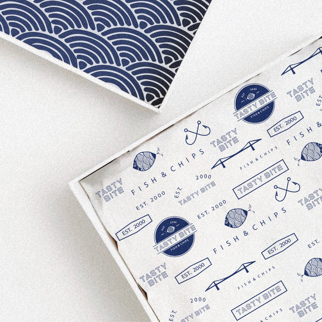 TASTY BITE 炸魚薯條餐廳餐飲品牌形象設(shè)計-logo&vi，輕松自由的設(shè)計感覺