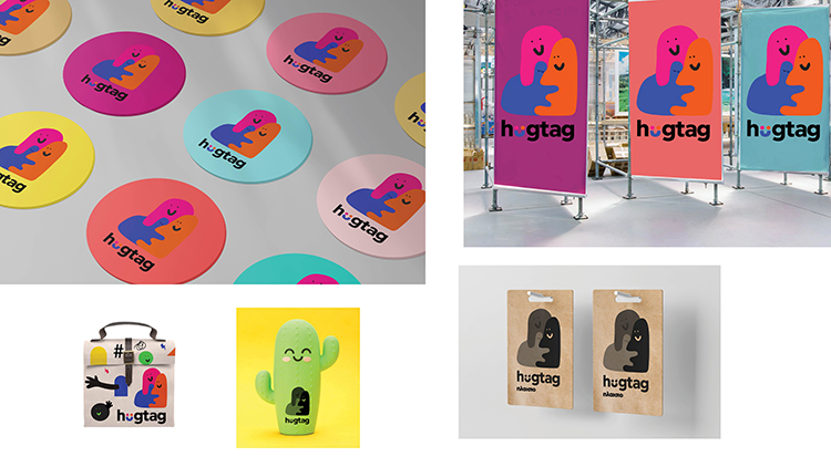 Hugtag公益品牌形象設(shè)計(jì)擁抱理念logo設(shè)計(jì)，倡導(dǎo)奉獻(xiàn)與團(tuán)結(jié)