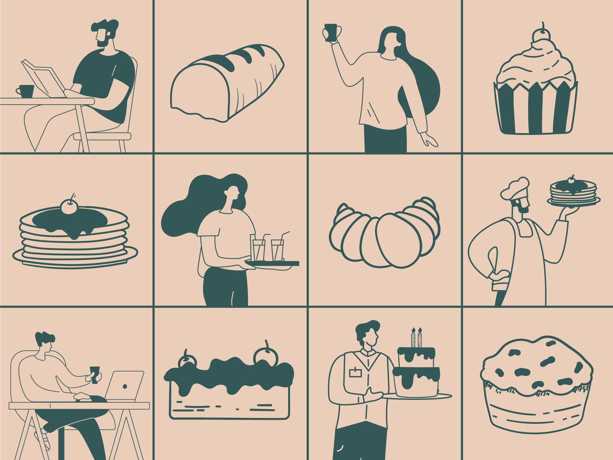 VANILA 面包店品牌形象logo設(shè)計(jì)與扁平插畫設(shè)計(jì) VANILA 面包店品牌形象logo設(shè)計(jì)與扁平插畫設(shè)計(jì)