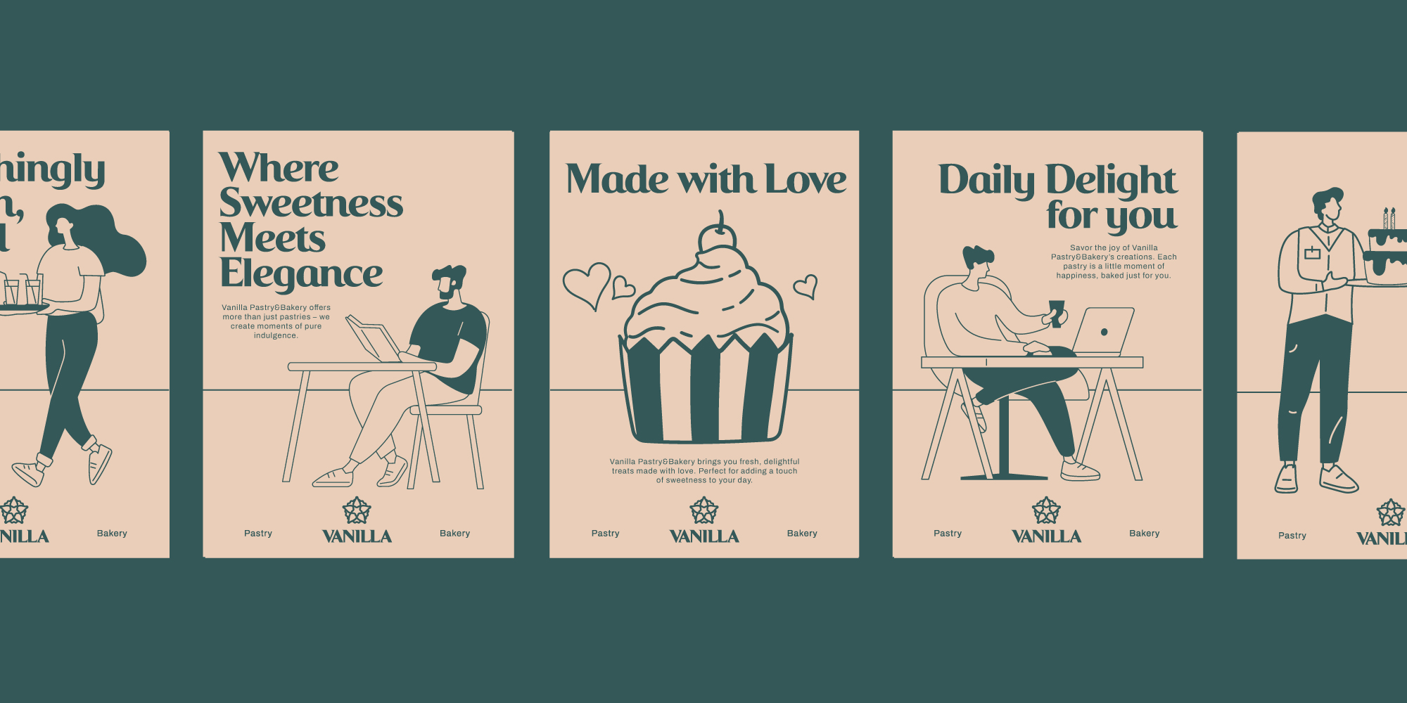 VANILA 面包店品牌形象logo設(shè)計(jì)與扁平插畫設(shè)計(jì) VANILA 面包店品牌形象logo設(shè)計(jì)與扁平插畫設(shè)計(jì)