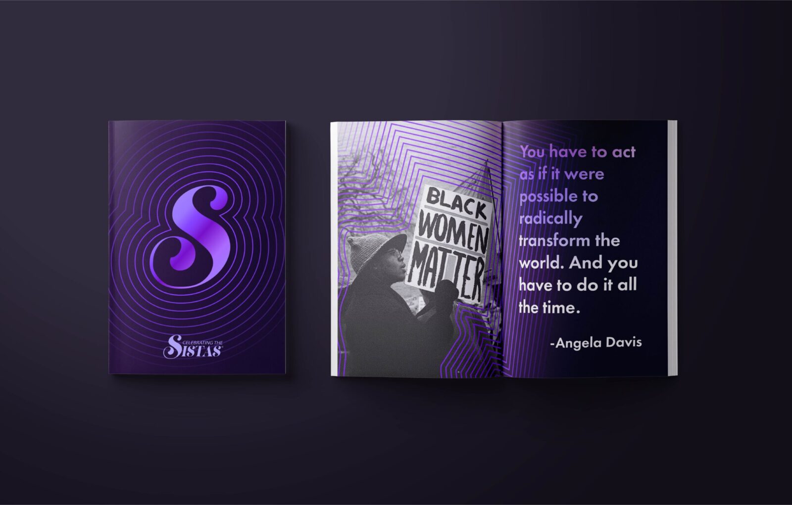 Sistas Gala ”慶祝黑人女性“慶典活動(dòng)品牌視覺(jué)形象vi設(shè)計(jì)”紫色漣漪波紋“元素
